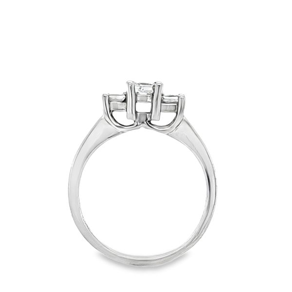 14K White Gold Three Princess Cut Diamond Basket Setting Engagement or Anniversary Ring | 0.50 Ct Image 2 Classic Creations In Diamonds & Gold Venice, FL