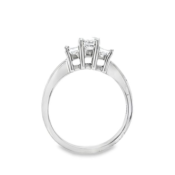 14K White Gold Three Princess Cut Diamond Basket Setting Ring | 0.78 Carat Total Weight Image 2 Classic Creations In Diamonds & Gold Venice, FL
