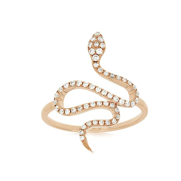 14K Rose Gold Diamond Snake Ring Classic Creations In Diamonds & Gold Venice, FL