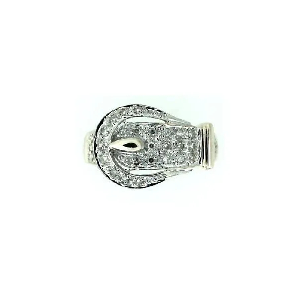 14K Yellow Gold With Pavé Diamond Buckle Ring Classic Creations In Diamonds & Gold Venice, FL