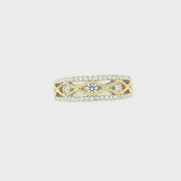 14K Two-Tone Gold Micro Pavé Diamond Weave Band Classic Creations In Diamonds & Gold Venice, FL