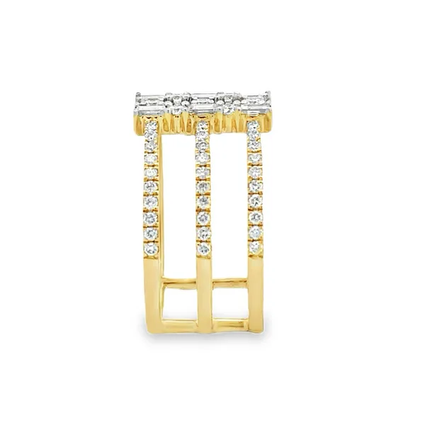 3 Row Micro Pave' Diamond & Baguette Band Image 2 Classic Creations In Diamonds & Gold Venice, FL