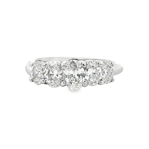18K White Gold 5 Oval Diamond Fashion Ring Image 2 Classic Creations In Diamonds & Gold Venice, FL