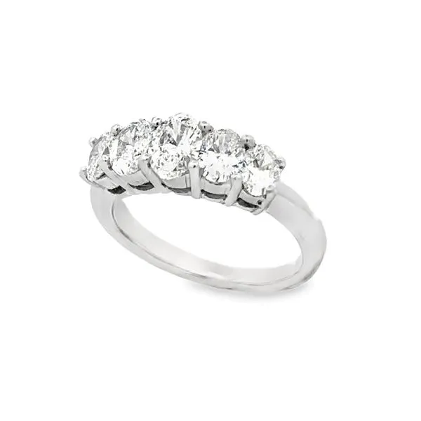 18K White Gold 5 Oval Diamond Fashion Ring Classic Creations In Diamonds & Gold Venice, FL