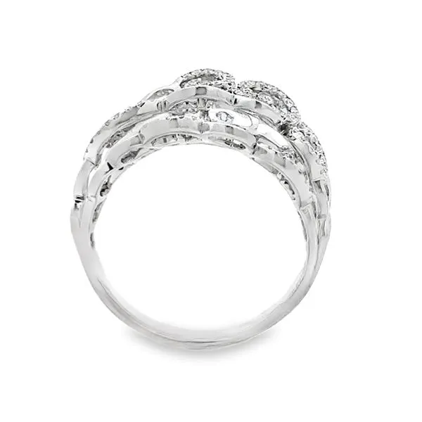 14KW Micro Pave' Diamond & Polished Swirl Ring Image 2 Classic Creations In Diamonds & Gold Venice, FL