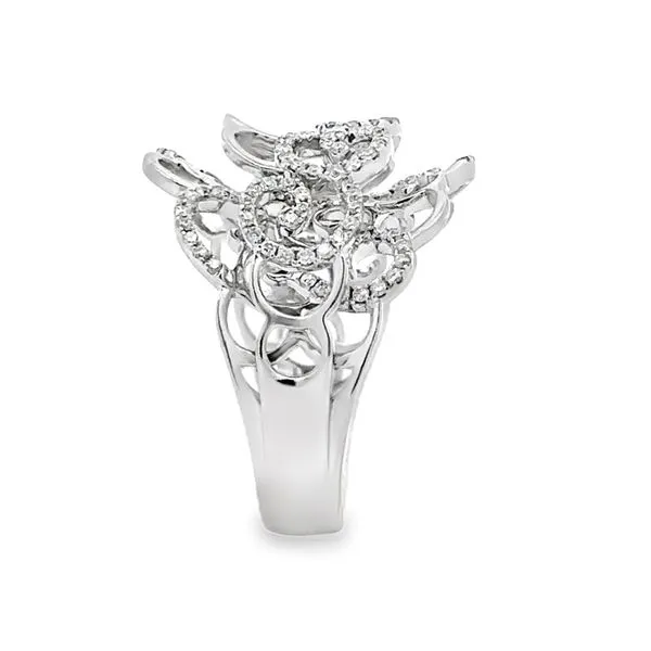 14KW Micro Pave' Diamond & Polished Swirl Ring Image 3 Classic Creations In Diamonds & Gold Venice, FL