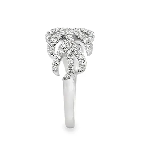 Ladies 14K Micro Pave' Diamond  Leaf Ring Image 2 Classic Creations In Diamonds & Gold Venice, FL