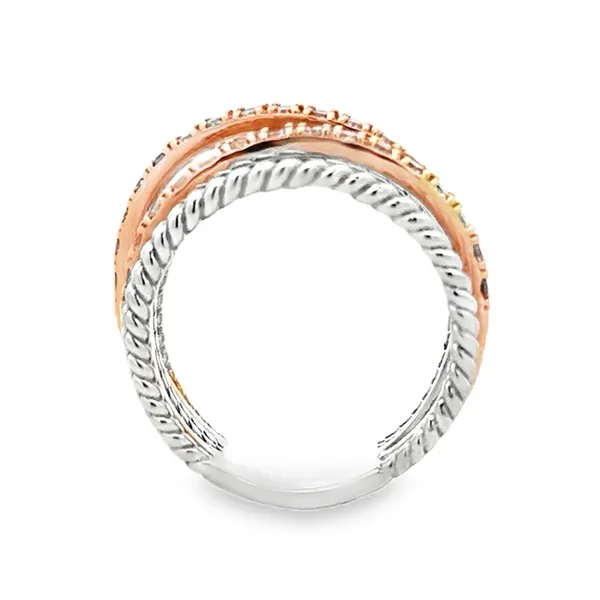 18K Natural Pink Diamond 7 Row Crossover Band Image 2 Classic Creations In Diamonds & Gold Venice, FL
