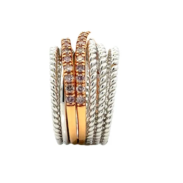 18K Natural Pink Diamond 7 Row Crossover Band Image 3 Classic Creations In Diamonds & Gold Venice, FL