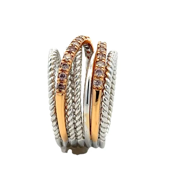 18K Natural Pink Diamond 7 Row Crossover Band Image 4 Classic Creations In Diamonds & Gold Venice, FL