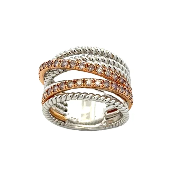 18K Natural Pink Diamond 7 Row Crossover Band Classic Creations In Diamonds & Gold Venice, FL