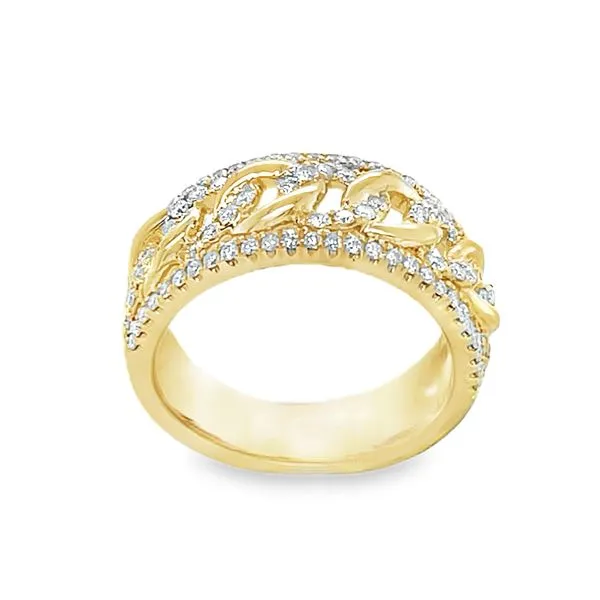 ?Micro Pave' Diamond Link Style Band Image 2 Classic Creations In Diamonds & Gold Venice, FL