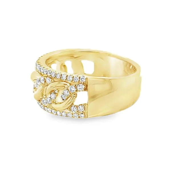 ?Micro Pave' Diamond Link Style Band Image 3 Classic Creations In Diamonds & Gold Venice, FL