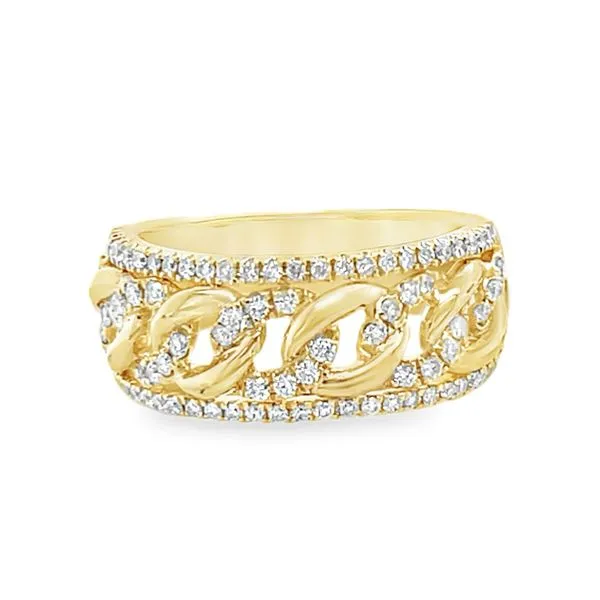 ?Micro Pave' Diamond Link Style Band Classic Creations In Diamonds & Gold Venice, FL