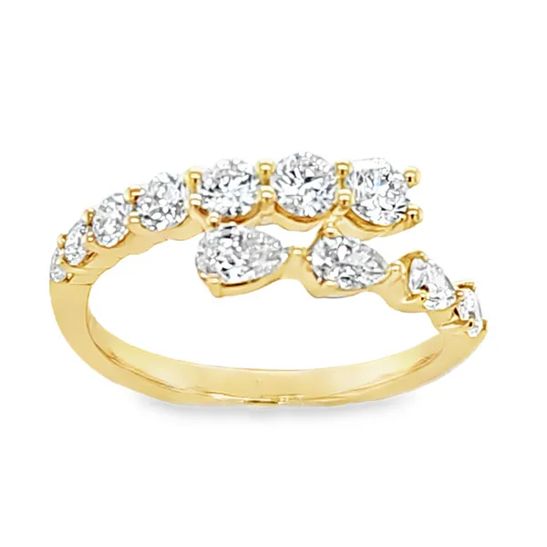 14K Yellow Gold Round & Pear Diamond Bypass Ring – 0.96ct TW Classic Creations In Diamonds & Gold Venice, FL