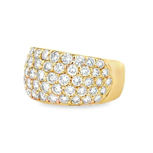 14K Yellow Gold 11.9mm Pave Diamond Dome Ring – 3.95ct TW Image 2 Classic Creations In Diamonds & Gold Venice, FL