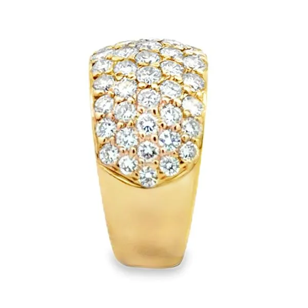 14K Yellow Gold 11.9mm Pave Diamond Dome Ring – 3.95ct TW Image 3 Classic Creations In Diamonds & Gold Venice, FL