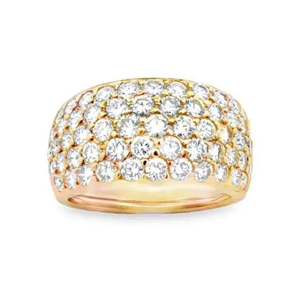 14K Yellow Gold 11.9mm Pave Diamond Dome Ring – 3.95ct TW Classic Creations In Diamonds & Gold Venice, FL