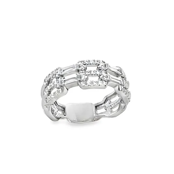 14K White Gold Gabriel Chain Link Micro Pave and Baguette Diamond Piece – 0.44ct TW, Serial 1133893 Classic Creations In Diamonds & Gold Venice, FL
