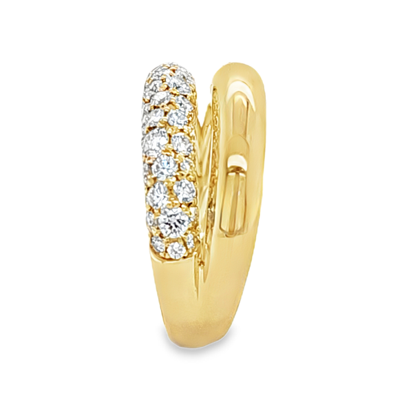14K Yellow Gold Two Row Pave Diamond Dome Ring | 1.14 CT Image 3 Classic Creations In Diamonds & Gold Venice, FL