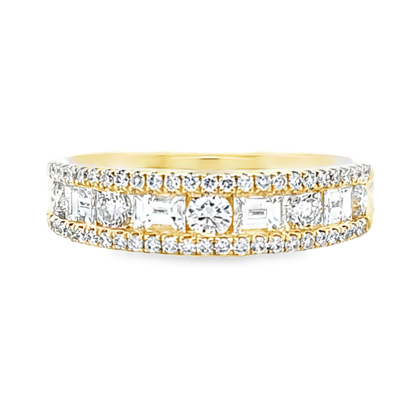 14K Yellow Gold Diamond Band 1.02ct | RBC & Baguette Channel Set Image 3 Classic Creations In Diamonds & Gold Venice, FL