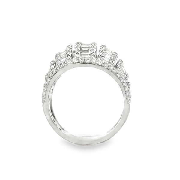 18K White Gold Diamond Dome Ring 3.22ct | RBC and Baguette Statement Ring Image 4 Classic Creations In Diamonds & Gold Venice, FL