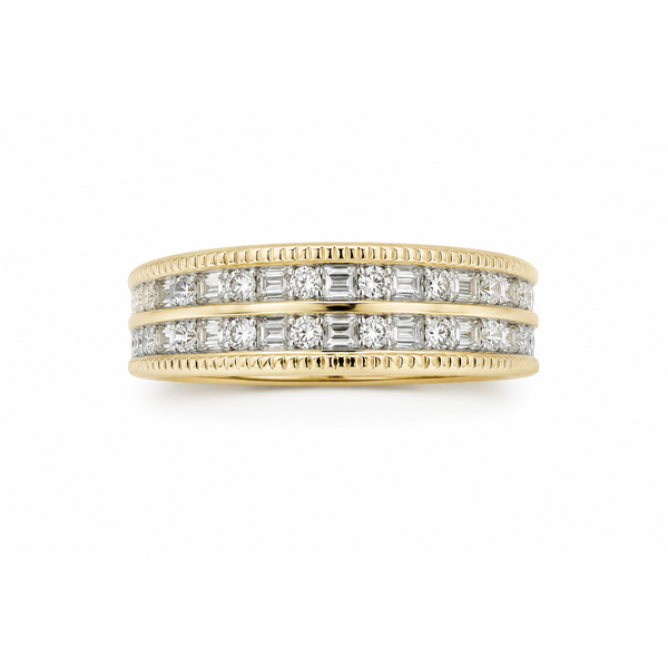 10K Two-Tone Gold Two Row Channel Set Diamond Band | .25 CTW Natural Diamonds Classic Creations In Diamonds & Gold Venice, FL