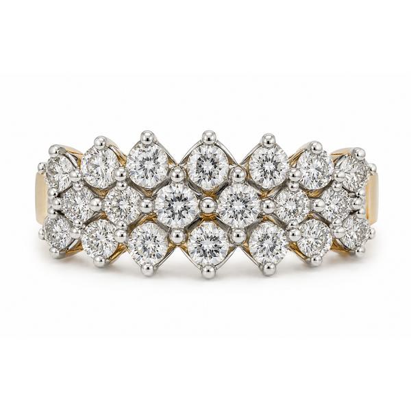 14K Two-Tone Gold Diamond Pyramid Ring | 1.00 CTW Natural Diamonds Classic Creations In Diamonds & Gold Venice, FL