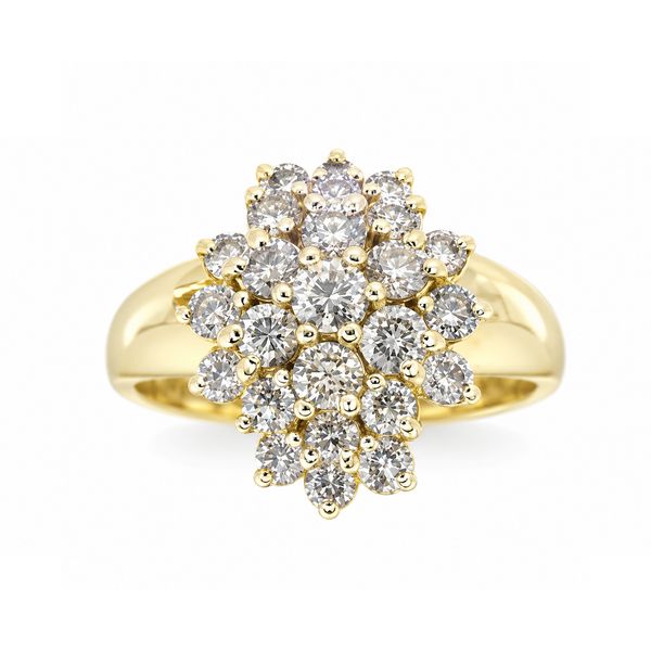 14K Yellow Gold Diamond Cluster Ring | .75 CTW Natural Diamonds Classic Creations In Diamonds & Gold Venice, FL
