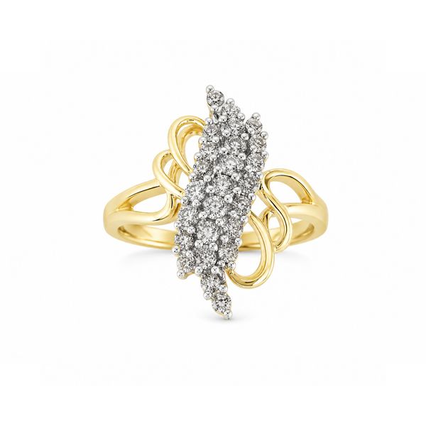 10K Two-Tone Gold Diamond Cluster Ring | .75 CTW Natural Diamonds Classic Creations In Diamonds & Gold Venice, FL