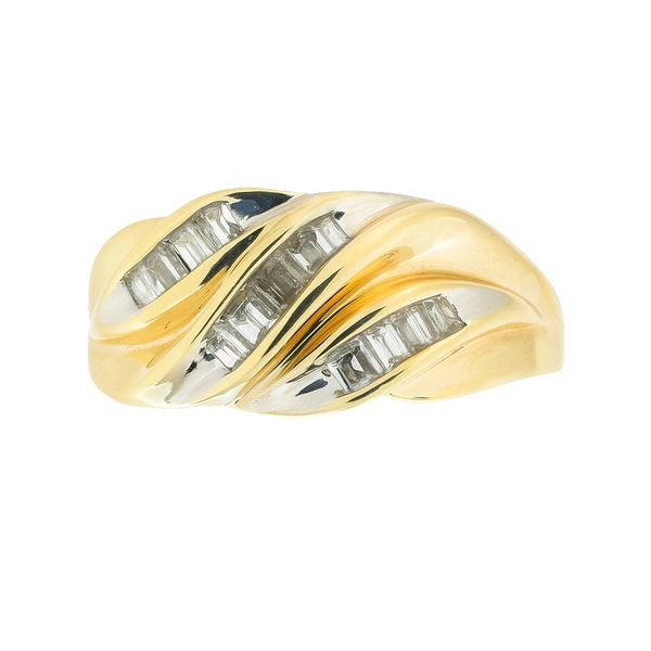 10K Yellow Gold Three Row Channel Set Diamond Band | .25 CTW Baguette Diamonds Classic Creations In Diamonds & Gold Venice, FL
