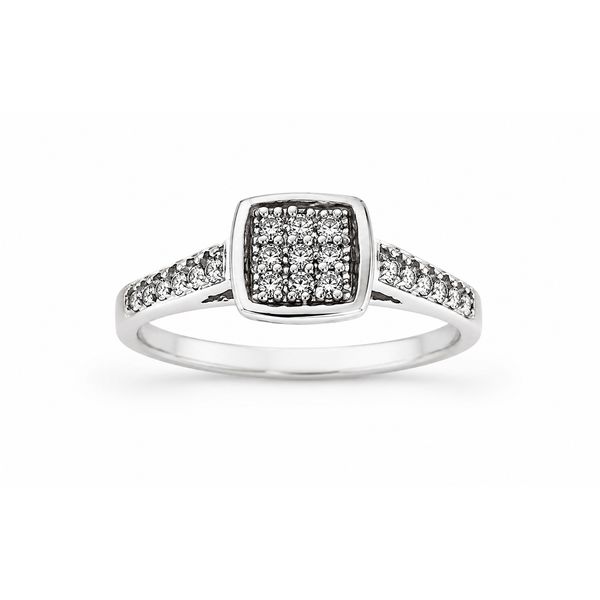 10K White Gold Diamond Micro Pave Cluster Ring | .07 CTW Natural Diamonds Classic Creations In Diamonds & Gold Venice, FL