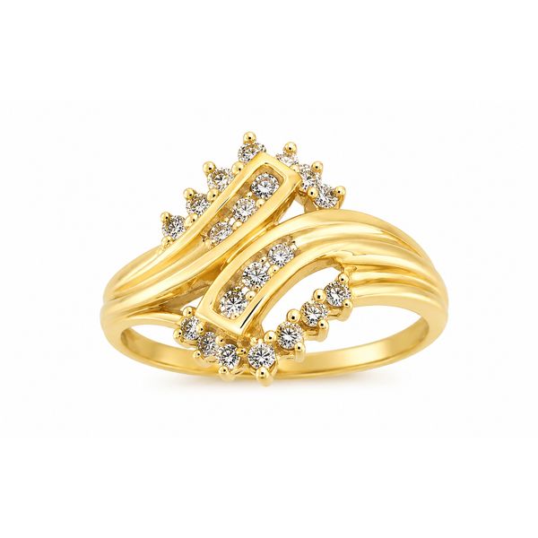 10K Yellow Gold Diamond Bypass Ring | .03 CTW Natural Diamonds Classic Creations In Diamonds & Gold Venice, FL