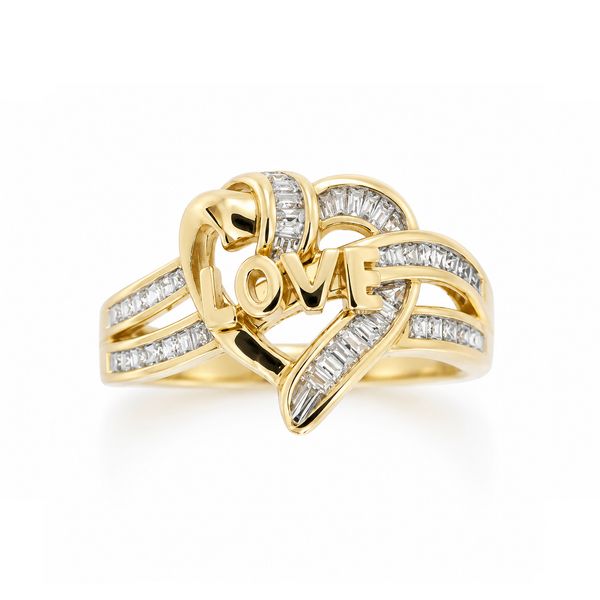 10K Yellow Gold Diamond Heart Mom Ring | .15 CTW Natural Diamonds Classic Creations In Diamonds & Gold Venice, FL