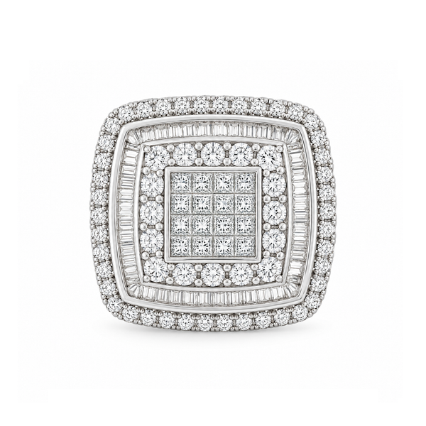 10K White Gold Square Diamond Cluster Ring | 4.50 CTW Natural Diamonds Classic Creations In Diamonds & Gold Venice, FL