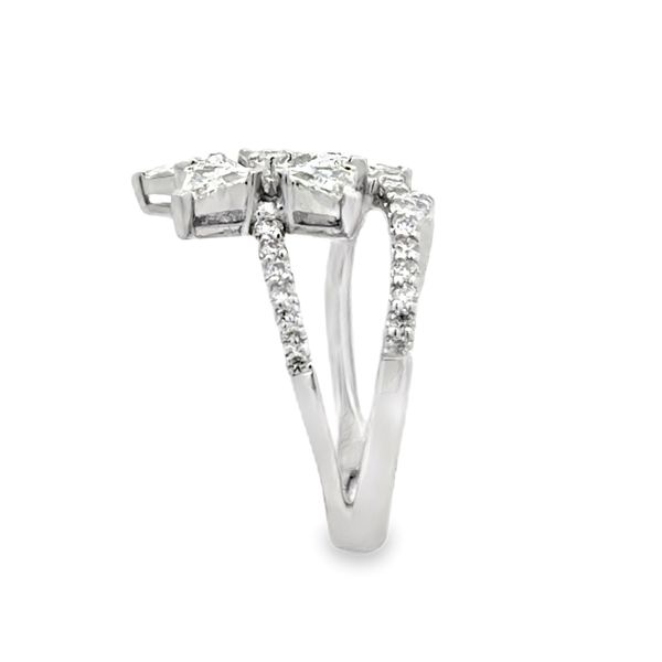 18K White Gold Snowflake Diamond Ring with Trillion Accents – 1.70 CTW Image 3 Classic Creations In Diamonds & Gold Venice, FL