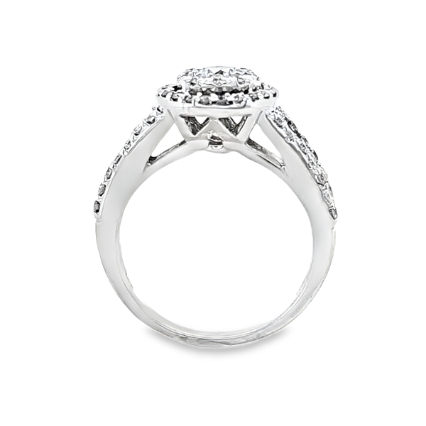 14K White Gold Split Shank Diamond Cluster Ring 1.00 CTW Image 3 Classic Creations In Diamonds & Gold Venice, FL