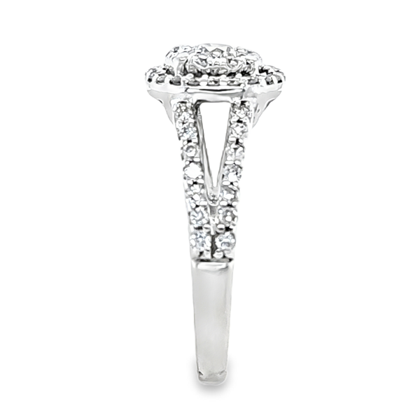 14K White Gold Split Shank Diamond Cluster Ring 1.00 CTW Image 4 Classic Creations In Diamonds & Gold Venice, FL