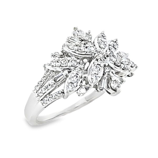 14K White Gold Diamond Snowflake Ring 0.64 CTW Image 2 Classic Creations In Diamonds & Gold Venice, FL