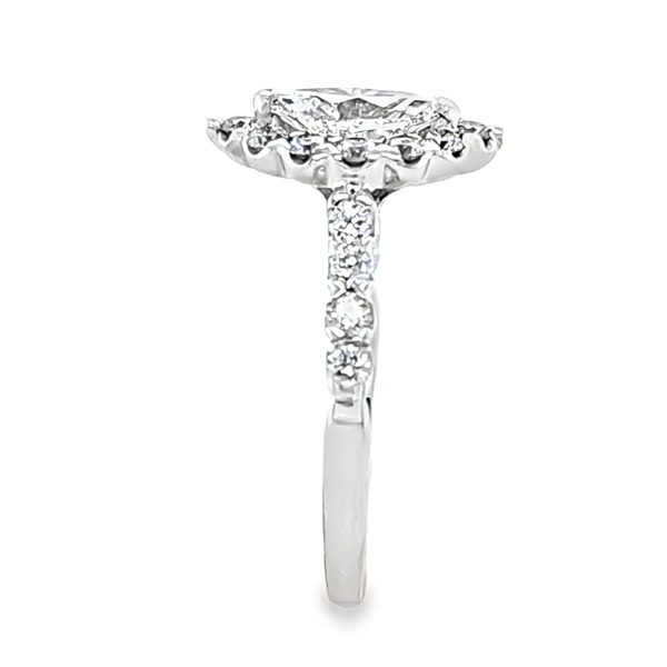 14K White Gold Marquise Halo Diamond Ring 1.41 CTW Image 3 Classic Creations In Diamonds & Gold Venice, FL