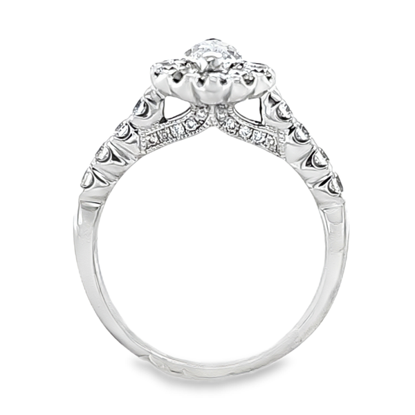 14K White Gold Marquise Halo Diamond Ring 1.41 CTW Image 4 Classic Creations In Diamonds & Gold Venice, FL