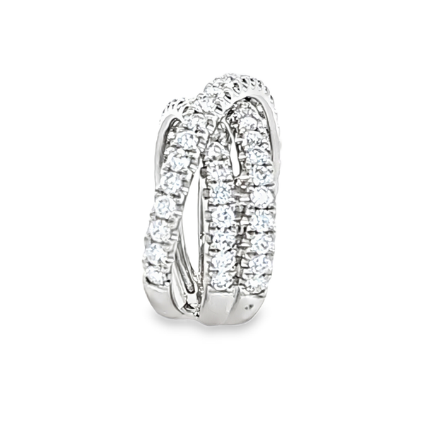 18K White Gold Three Row Diamond Crossover Ring 1.00 CTW Image 2 Classic Creations In Diamonds & Gold Venice, FL