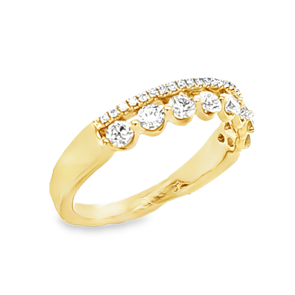 14K Yellow Gold Two Row Diamond Band 0.52 CTW Image 2 Classic Creations In Diamonds & Gold Venice, FL
