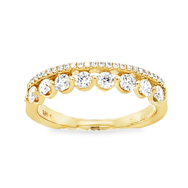 14K Yellow Gold Two Row Diamond Band 0.52 CTW Classic Creations In Diamonds & Gold Venice, FL