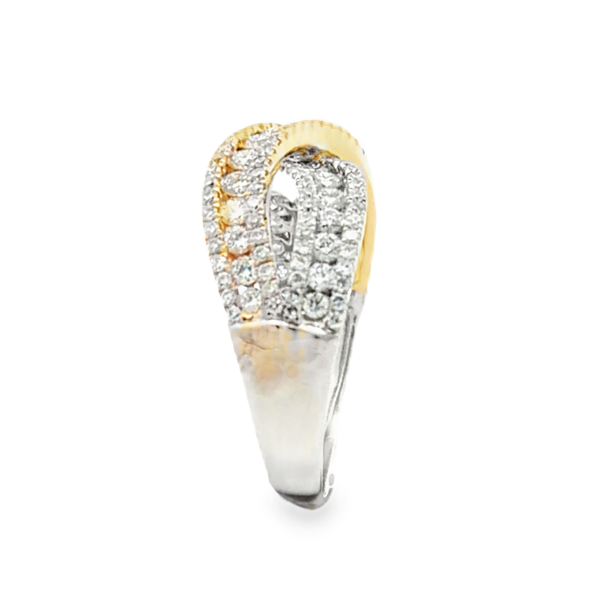 14K Two Tone Gold Diamond Crossover Ring 1.39 CTW Image 4 Classic Creations In Diamonds & Gold Venice, FL