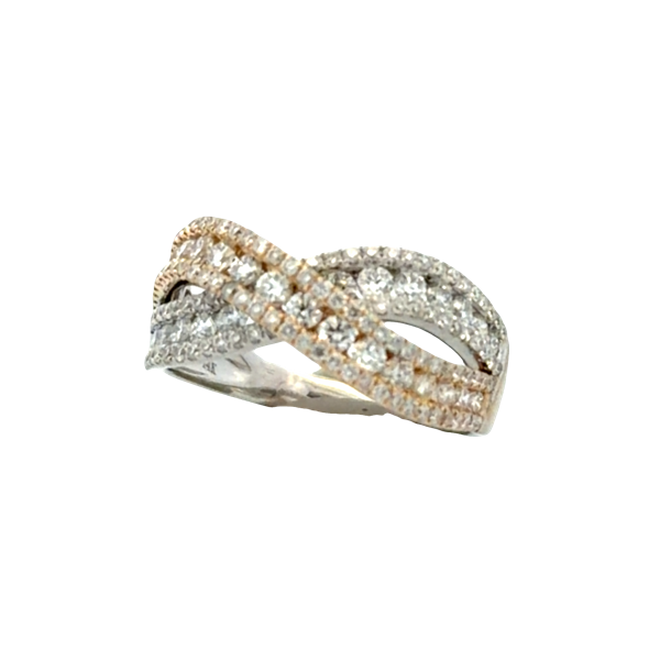 14K Two Tone Gold Diamond Crossover Ring 1.39 CTW Classic Creations In Diamonds & Gold Venice, FL