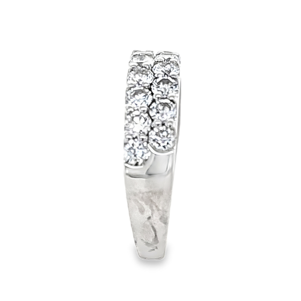 Lab Grown Diamond Two Row Shared Prong Band 1.50 CTW 14K Gold Image 4 Classic Creations In Diamonds & Gold Venice, FL