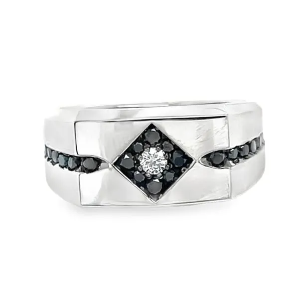 Man's Black & White Diamond Ring Classic Creations In Diamonds & Gold Venice, FL