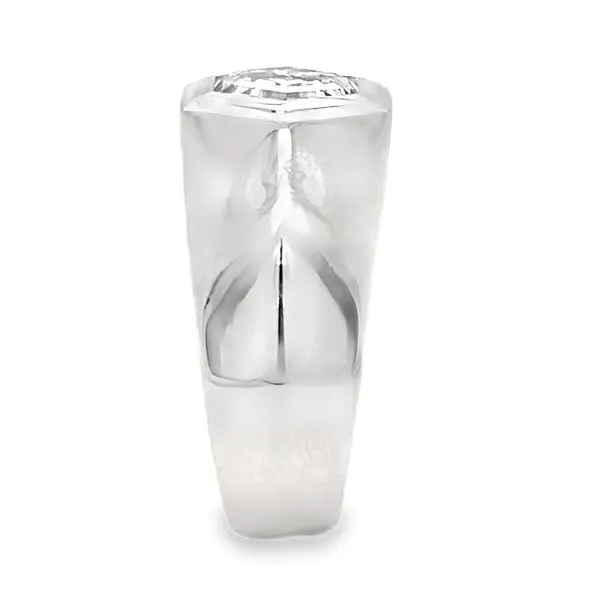 Men's 14K White Gold IGI Hexagon Bezel Set Lab Grown Diamond Solitaire Ring Image 3 Classic Creations In Diamonds & Gold Venice, FL