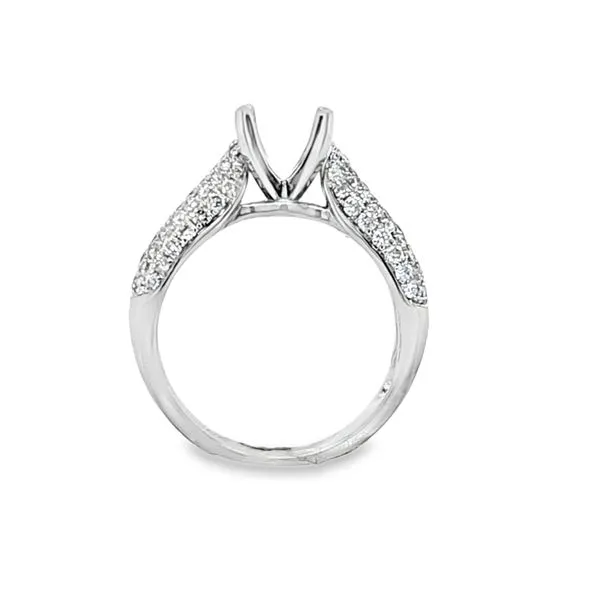 18K White Gold Micro Pavé Cathedral Engagement Ring Semi-Mount – .80 CTW | Size 6.75 Image 2 Classic Creations In Diamonds & Gold Venice, FL